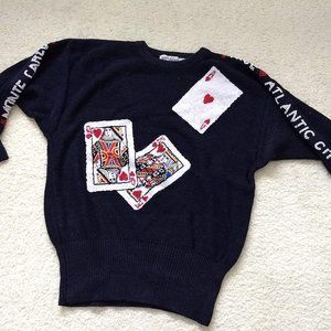 vintage 80s NWOT sequin beaded cards sweater 🎈HOST PICK🎈